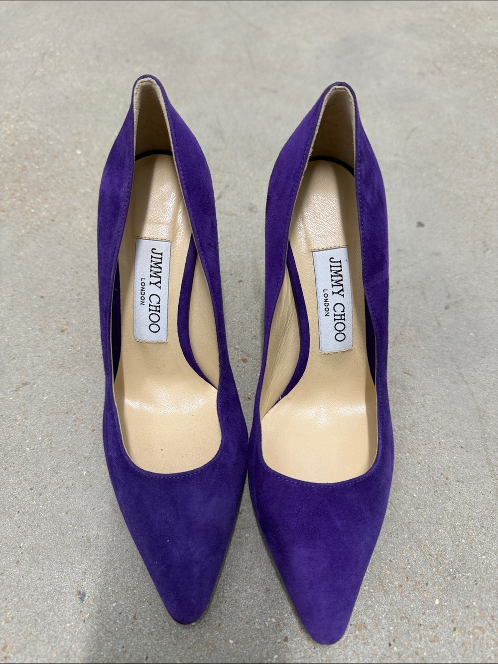 Jimmy Choo Violet Suede Pointed-Toe Pumps